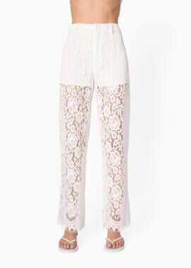 CAMI NYC Minerva White Lace Pants Sz Medium Pull On Elastic Waist
